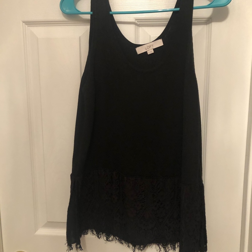 LOFT Knit tank with lace detail